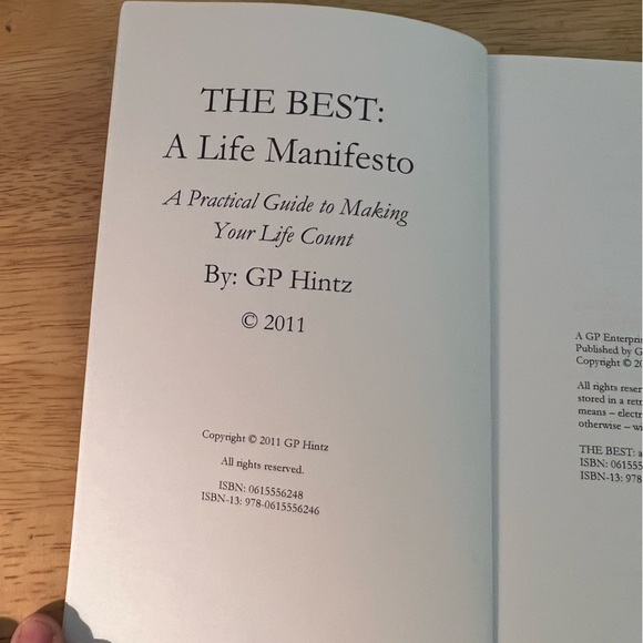 3 for $15: The Best: A Life Manifesto G.P. HINTZ - Picture 3 of 5